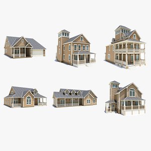 3D Hi-poly cottages collection vol 16 model