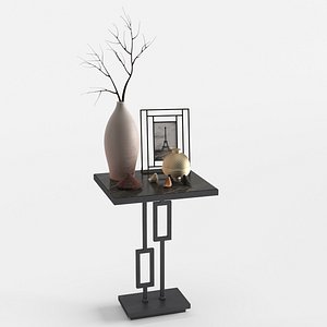 SideTable Pietra Gray Marble With Decorating Elements