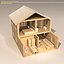3d model stilized house cutaway