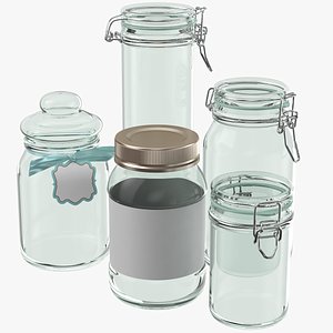 3D model Empty Glass Jars Collection