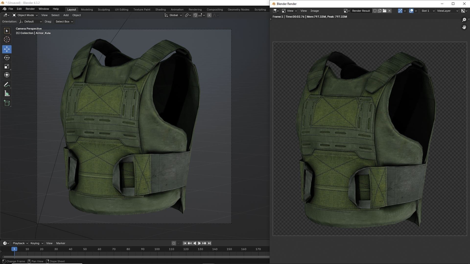 3D Green Combat Body Armor - Realistic 3D Model Model - TurboSquid 2419166
