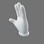 3D gloved hand 4 fingers