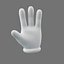 3D gloved hand 4 fingers