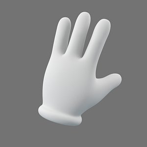 Cartoon Glove Hands Low Poly  4 fingers