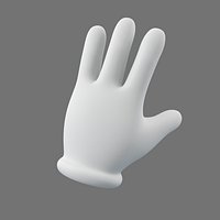Cartoon Glove Hands Low Poly  4 fingers