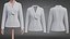 Womens Double-Breasted Blazer - White Suit Jacket 3D Clothing Model