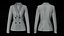 Womens Double-Breasted Blazer - White Suit Jacket 3D Clothing Model