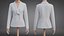 Womens Double-Breasted Blazer - White Suit Jacket 3D Clothing Model