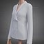 Womens Double-Breasted Blazer - White Suit Jacket 3D Clothing Model