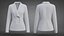 Womens Double-Breasted Blazer - White Suit Jacket 3D Clothing Model