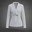 Womens Double-Breasted Blazer - White Suit Jacket 3D Clothing Model