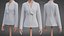 Womens Double-Breasted Blazer - White Suit Jacket 3D Clothing Model
