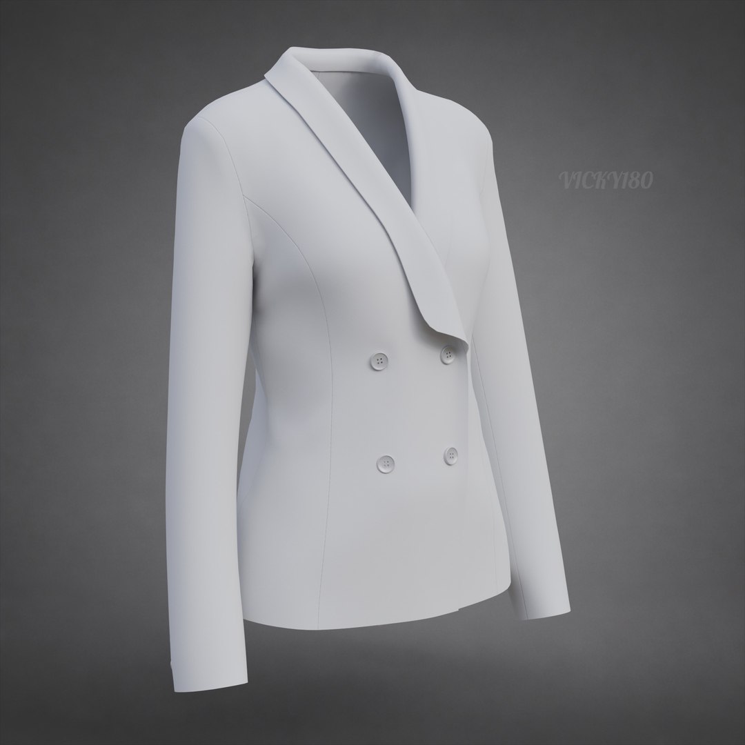 Womens Double-Breasted Blazer - White Suit Jacket 3D Clothing Model 3D model https://p.turbosquid.com/ts-thumb/et/3PwnUf/iS/suit0004/jpg/1791639940/1920x1080/fit_q87/92b40989ec6f8c8a0dc1bcbe838fc557558e9175/suit0004.jpg