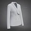 Womens Double-Breasted Blazer - White Suit Jacket 3D Clothing Model