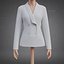 Womens Double-Breasted Blazer - White Suit Jacket 3D Clothing Model