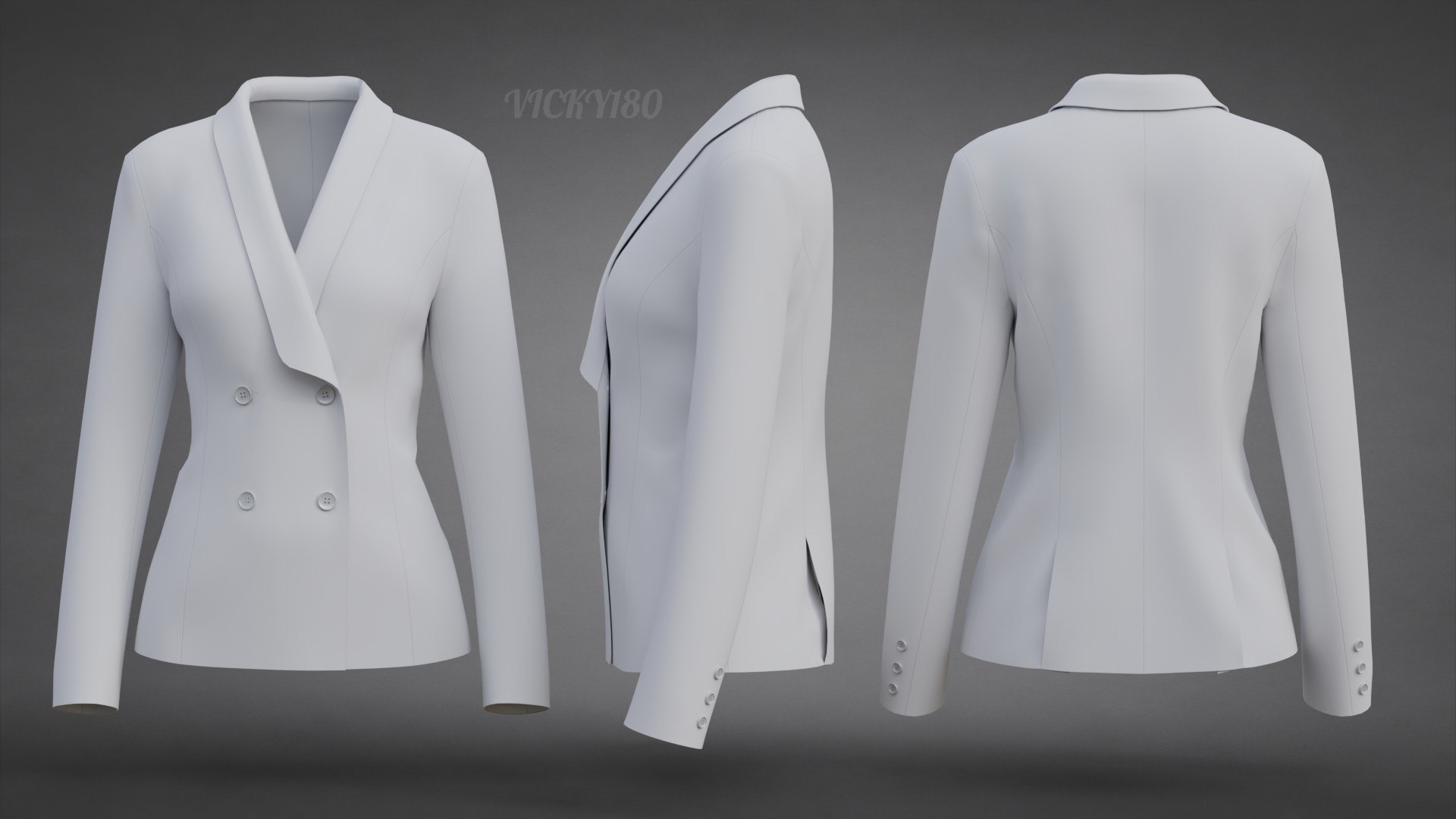Womens Double-Breasted Blazer - White Suit Jacket 3D Clothing Model 3D model https://p.turbosquid.com/ts-thumb/et/3PwnUf/q3/thumbnail3/jpg/1791639763/1920x1080/fit_q87/6129b8fa7fec8e8091733811b1636387e4d1cc13/thumbnail3.jpg