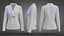 Womens Double-Breasted Blazer - White Suit Jacket 3D Clothing Model