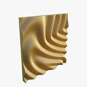 Wavy Surface Wooden Wall 01