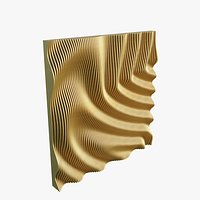 Wavy Surface Wooden Wall 01