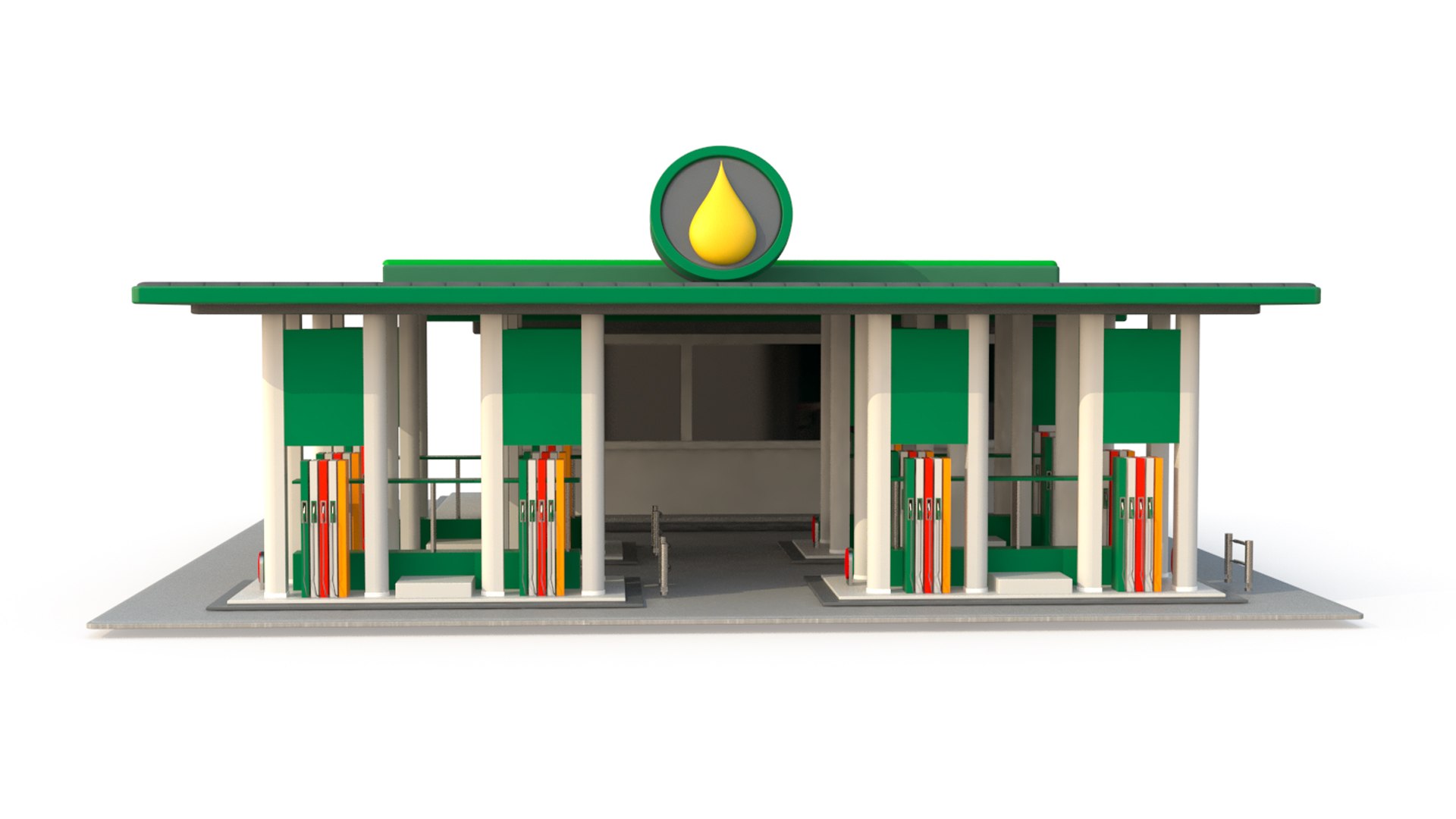 Gas Station Model TurboSquid 1958555