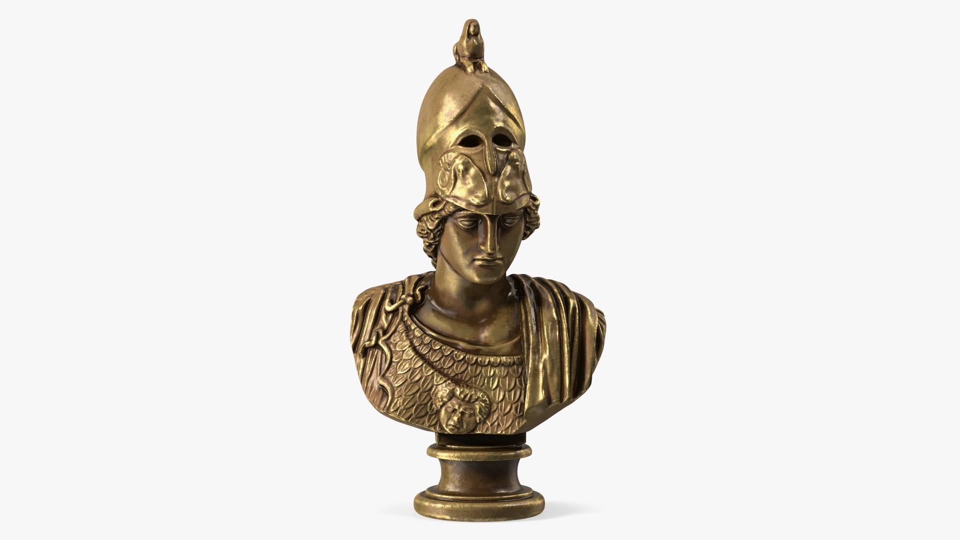 Head Sculpture Goddess Athena Bronze 3D model preview