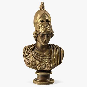 Head Sculpture Goddess Athena Bronze