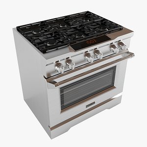 KitchenAid Range KDRS467VMW Oven 3d Model