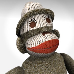 3d obj sock monkey