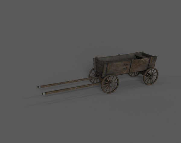 3D Old Wooden Cart model