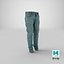 3D realistic jeans blue