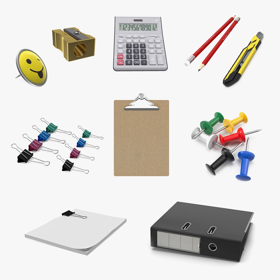 Stationery Collection 3 3D model preview