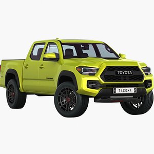 3D Toyota Tacoma TRD Pro Low Interior and opening trunk