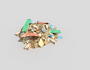 low poly debris pile