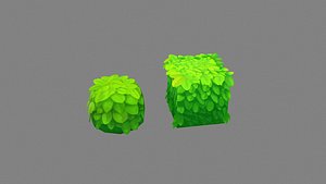 Cartoon garden grass bushes - horticulture 3D model
