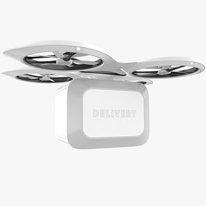 3D model Delivery Dron Quadrocopter Rig