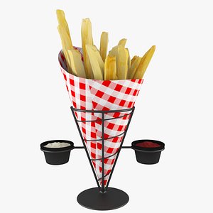 3d model wire cone basket