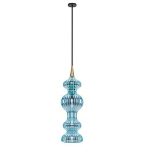 3D model Brass and Blue Glass Coral Pendant