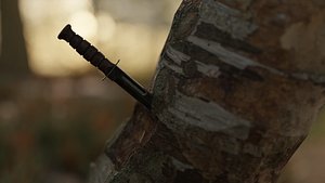 Ka-Bar Knife - Vietnan War - Game Ready - Low Poly PBR