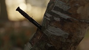 Ka-Bar Knife - Vietnan War - Game Ready - Low Poly PBR