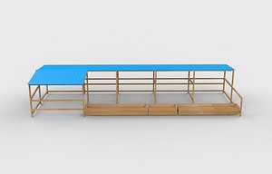 3D Cattle Shed 04 3D model