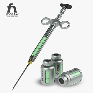 3d model syringe medicine