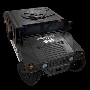 3D car military black police model