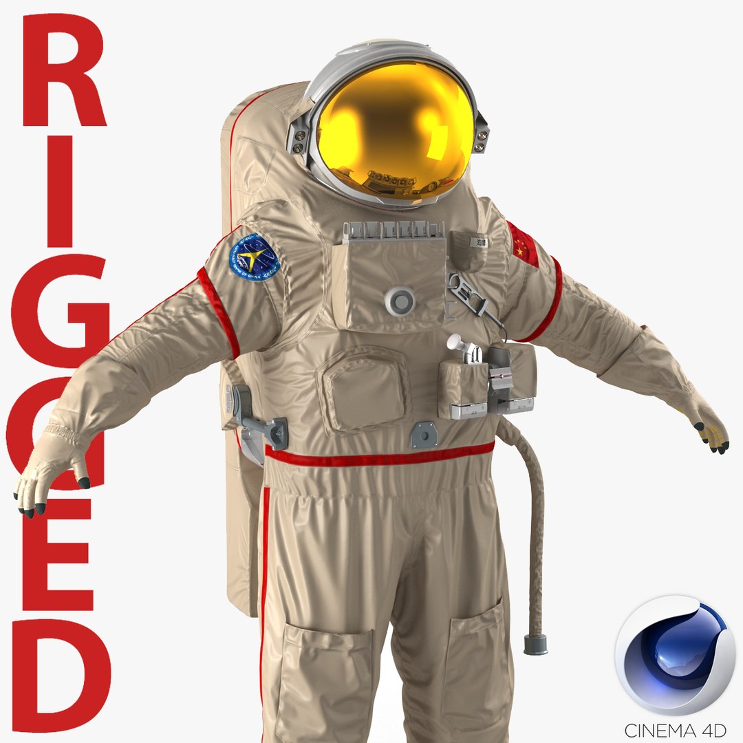 Chinese Space Suit Haiying Rigged for Cinema 4D 3D model preview