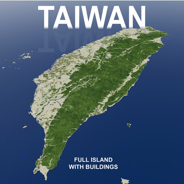 modelo 3d Isla llena de Taiwán con edificios - TurboSquid 2224971