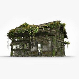 A dilapidated slum in an old Asian building 3D model