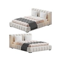 Addie White Boucle Minimalist Modern Bed