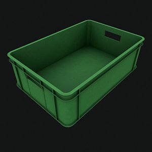 3D Green Plastic Storage Industrial Container