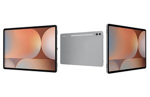 Samsung Galaxy Tab S10 Plus Platinum Silver Low Poly 3D