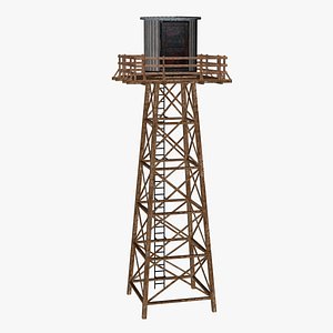 Wooden Storage Tower 3D model