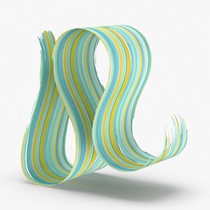3D Paintbrush Strokes - v7 Teal Yellow